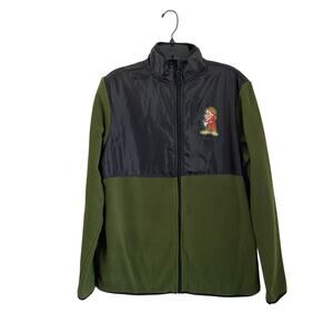 Disney Grumpy Snow White Fleece Mens Small Long Sleeve Full Zip Green Jacket